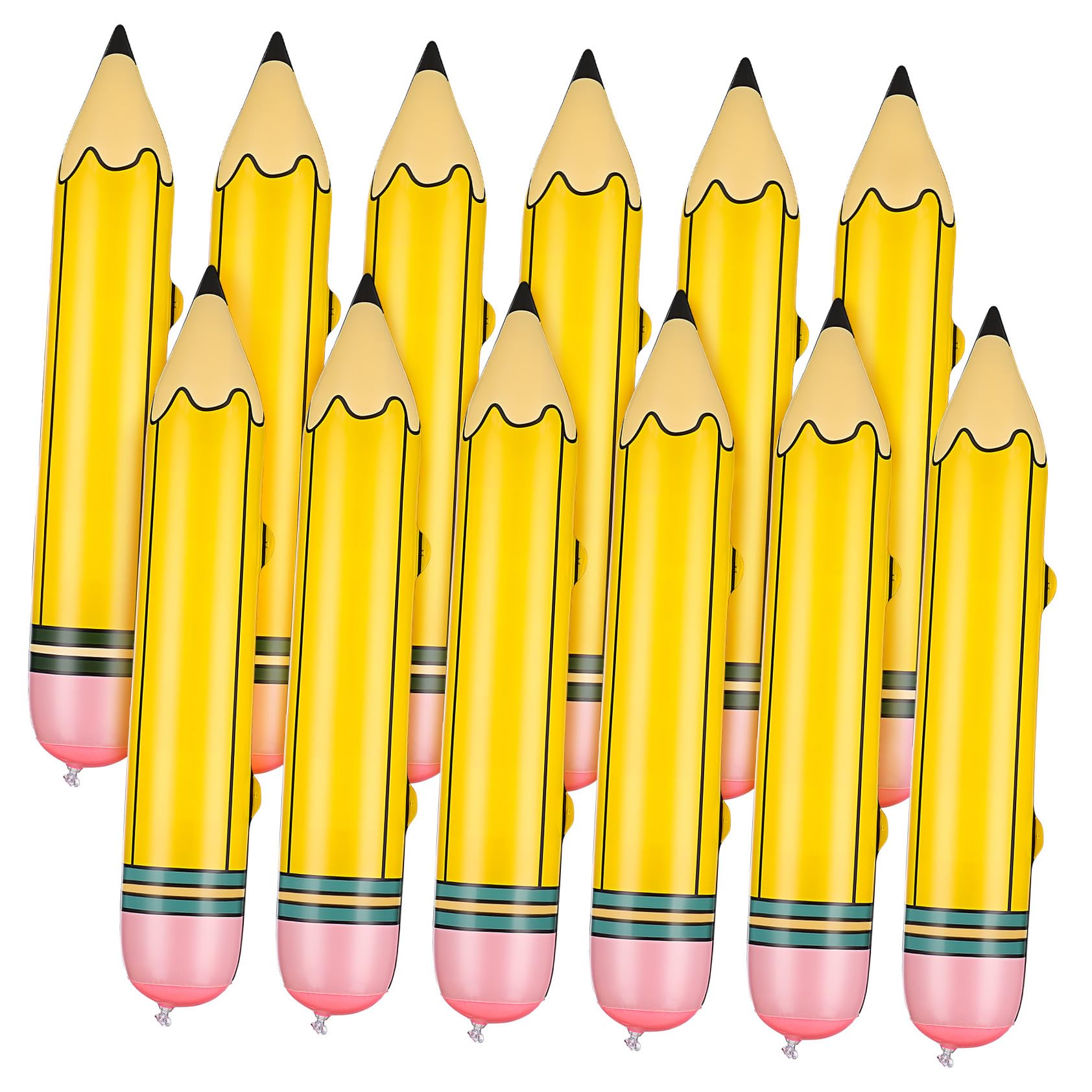 ERINGOGO 12 Stück Teiliges Aufblasbares Jumbo Bleistift aus Robustem PVC Realistische Schuldeko für Back-to-school Partys Wettbewerbe und Buchmessen Leicht Langlebig