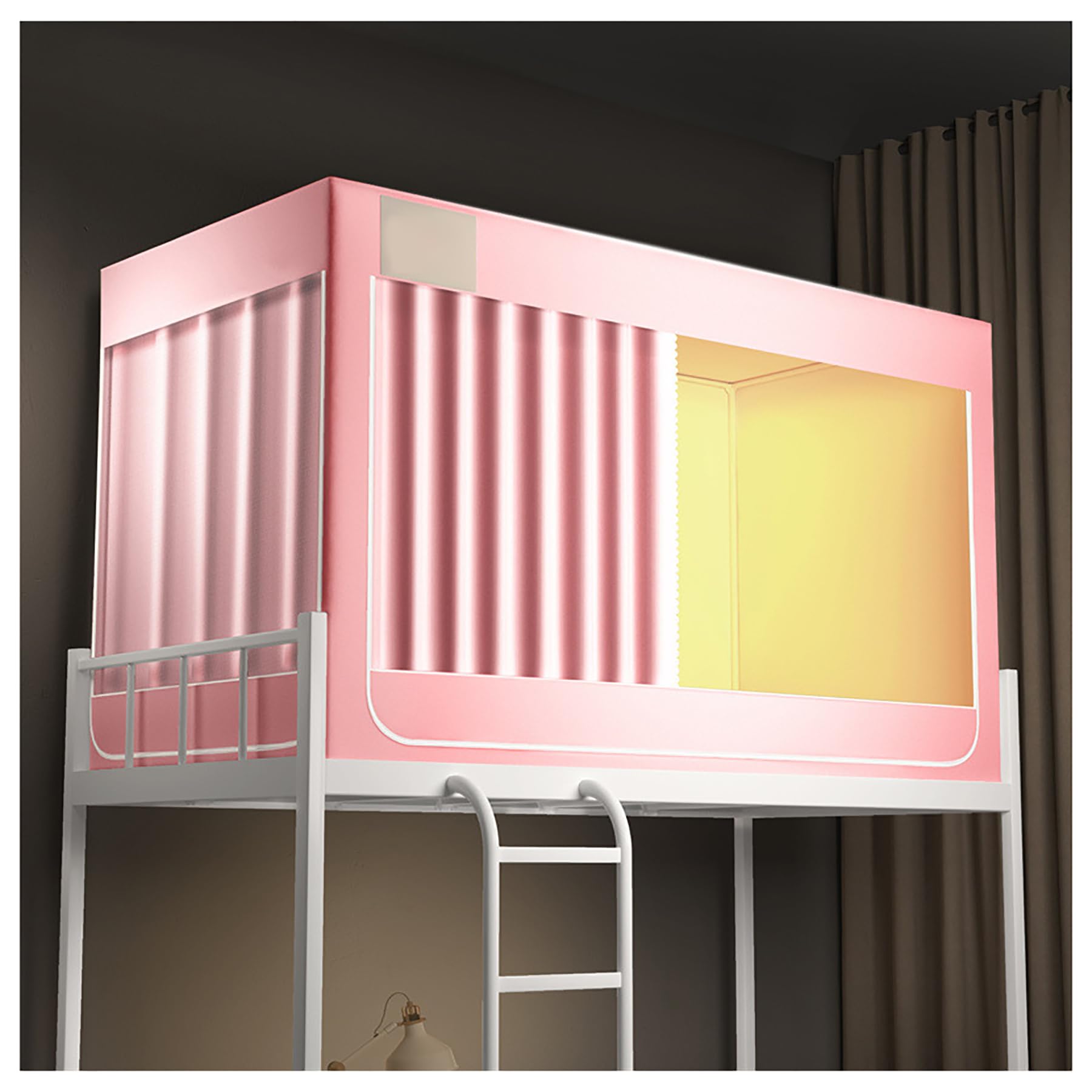 Usknxiu Bed Curtain Canopy 4 Corner Post Bed Canopy Frame Bed Tent Twin Bunk Bed Blackout Curtains Canopy Bed Poles Dorm Bed Privacy Tent Twin Top Bunk Bed Tent Canopy Bunk Bed Canopy,Pink,L