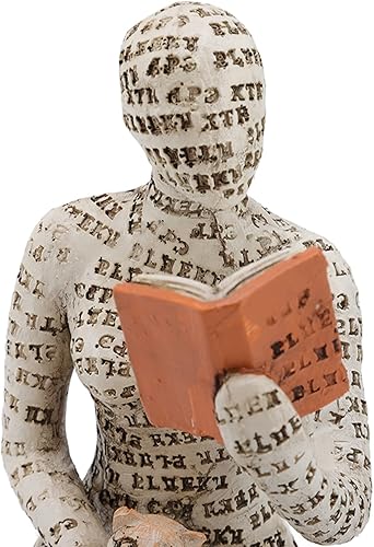 Miniatura 2 de Figura de mujer que lee, escultura pensadora, estatua de decoración abstracta, estantería, escultura de resina estética para sala de estar, oficina,