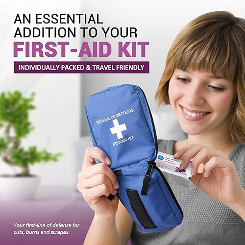 Miniatura 5 de MED PRIDE Ungüento de zinc de bacitracina, crema antibiótica para heridas, quemaduras, cortes, 144 paquetes de tamaño de viaje x 0.03 oz, primeros