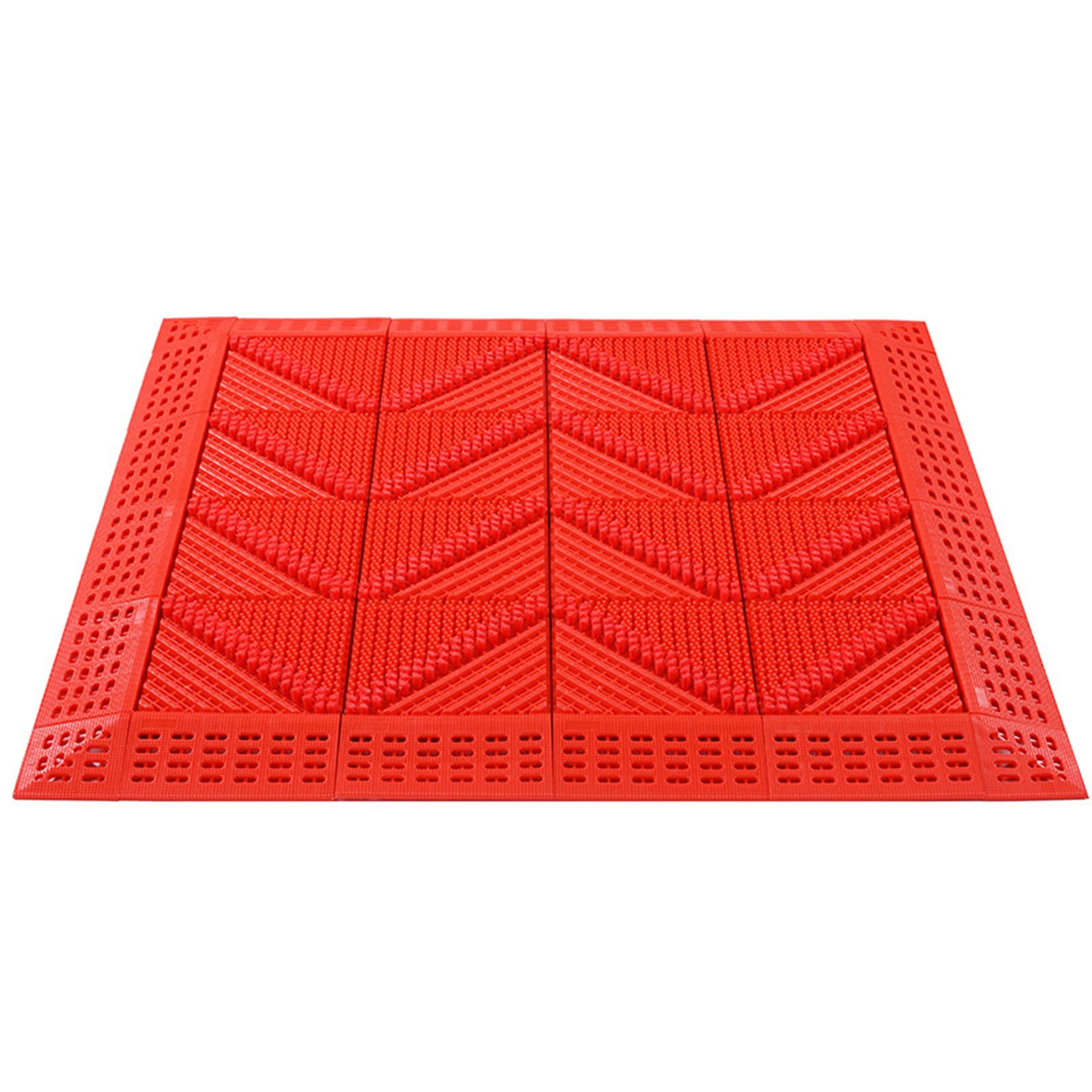Non-Slip Entrance Door Mat, Heavy Duty Doormat for Outdoor Patio Back Porch Door Garage Entry, Waterproof Foor Mat, Easy Clean,Red,60×90CM