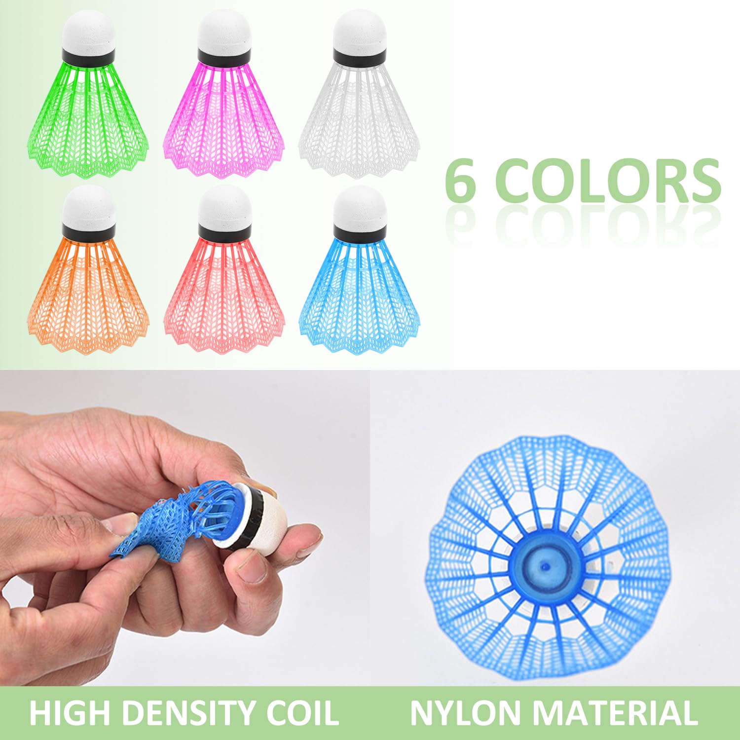 18 Volani Colorati Per Badminton - Giocattoli Leggeri Con Testa In Schiuma, Per Interni Ed Esterni - Foto 11