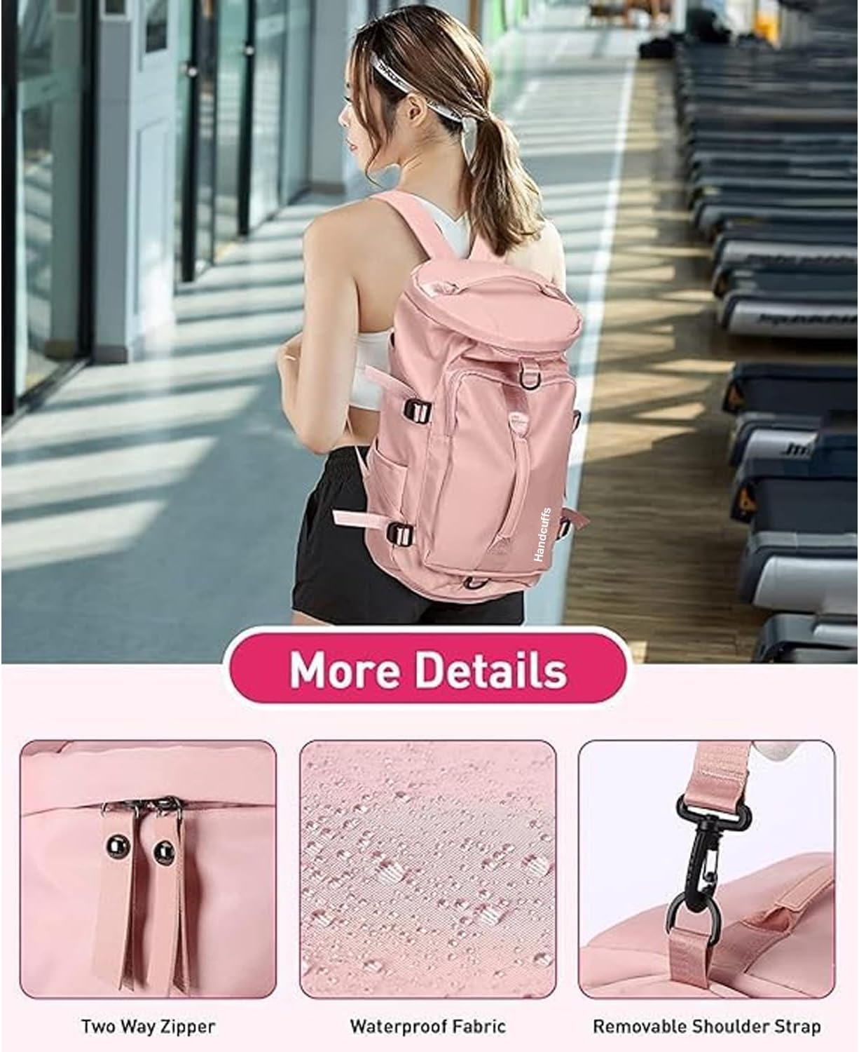 Handcuffs Duffle Bags Rucksack Backpacks Luggage Bag With Shoes Compartment | Backpack Carry Luggage | Travel Bag For Women | Mens Traveling Bags, Purple, Standard, Rucksacks