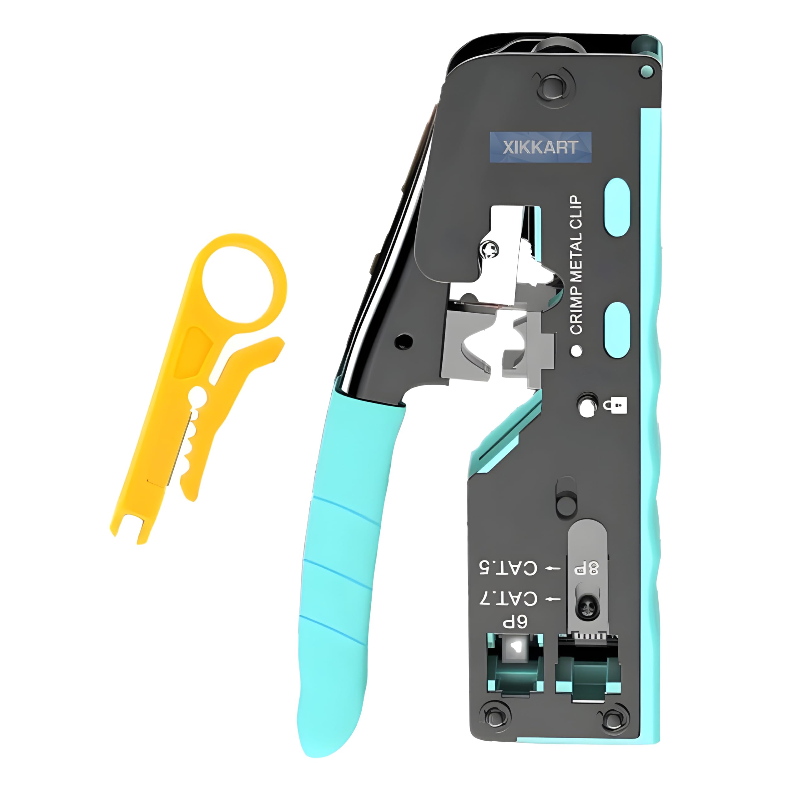 XIKKART Pass Through Crimping Tool, Cat7 Crimping Tool, cable stripper and cutter, Tool Kit, wire stripper tool kit, Crimper, Cat5 Cat5e Cat6 Cat6A Cat7 Crimping Tool Kit for RJ45 RJ11,(Cat7 tool kit) (B0CR6MHBC9) Amazon Price History, Amazon Price Tracker