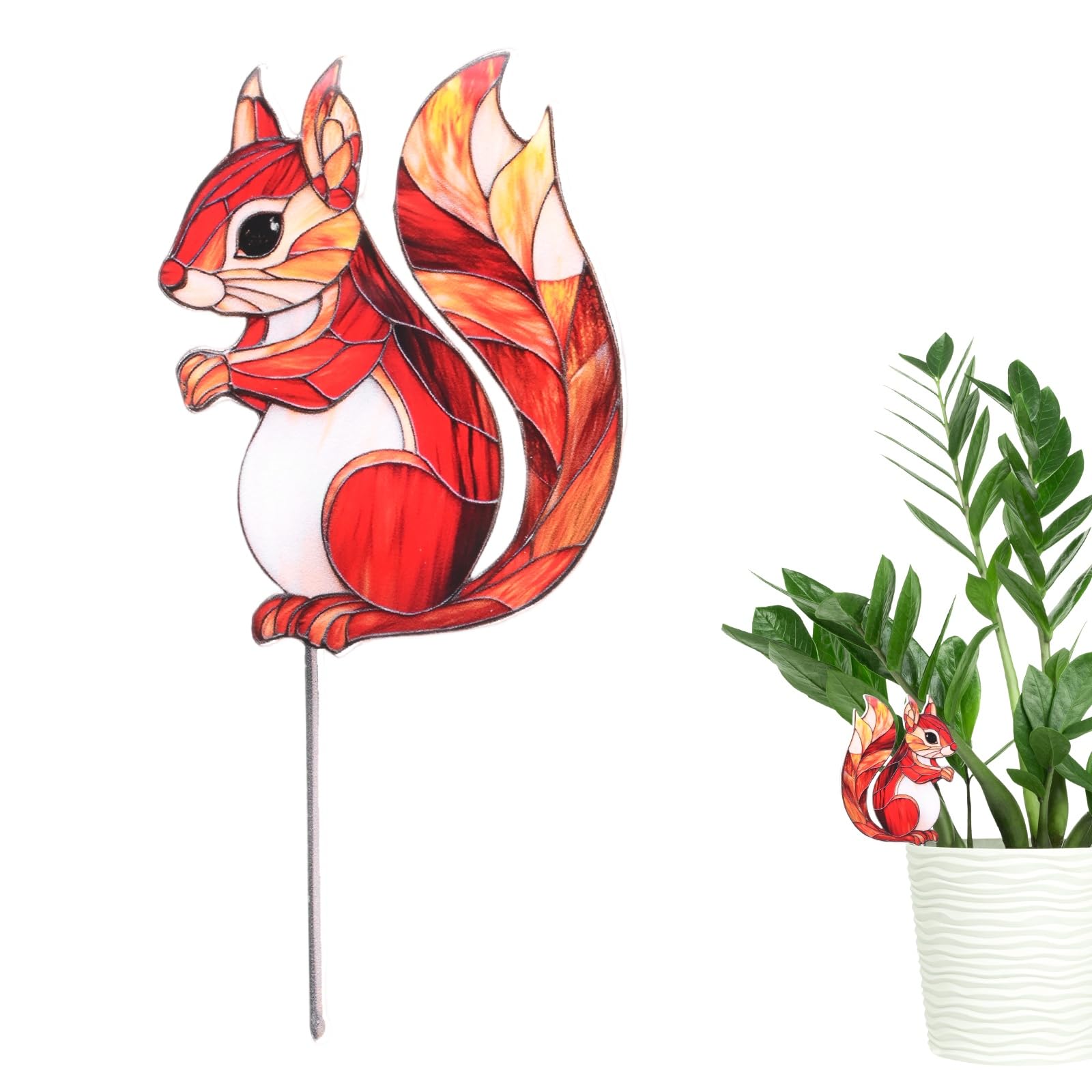 M METERXITY 1-Pack Butterfly Flower Pot Huggers 3.1" Acrylic, Squirrel