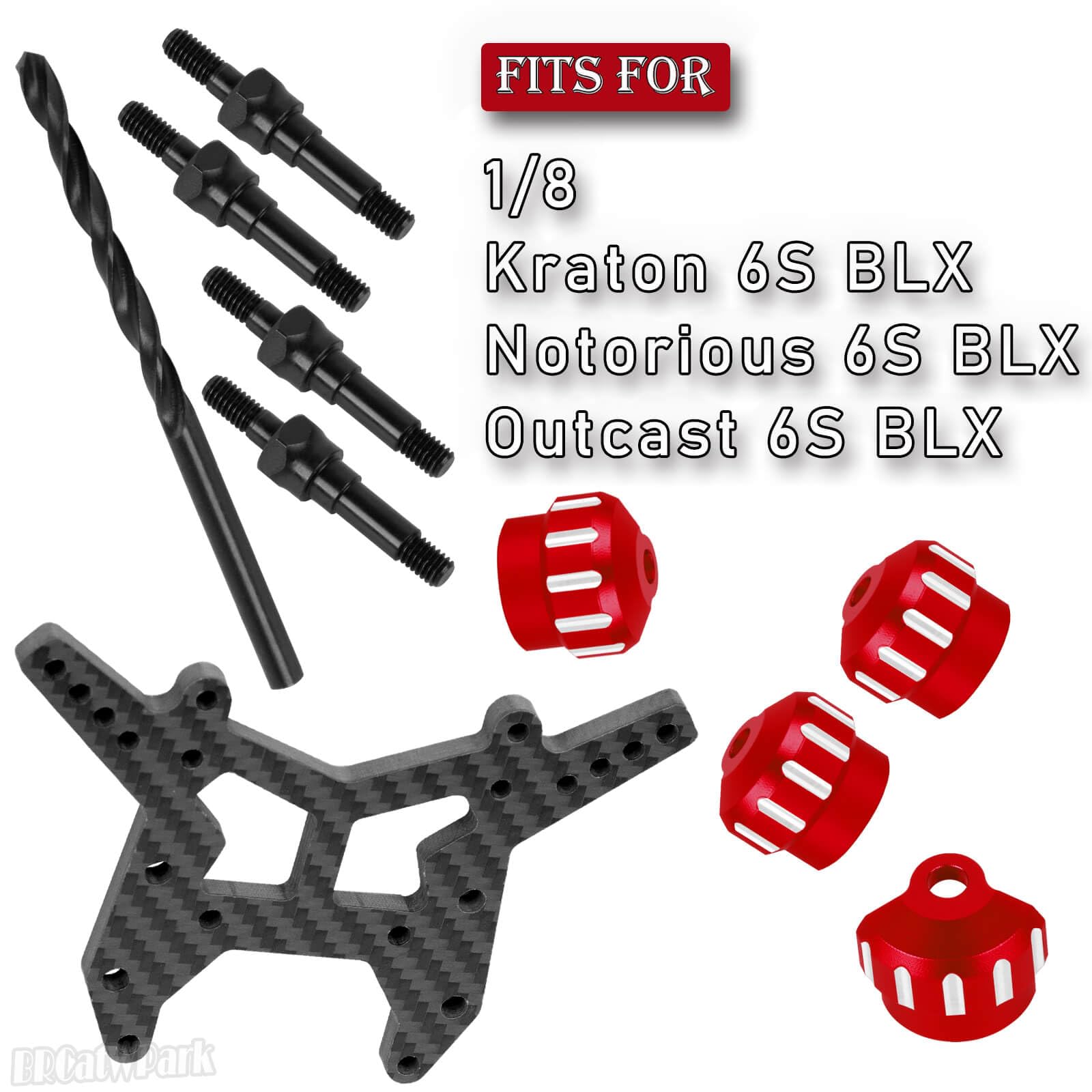 TRAXXAS TRX4M Shock cap (2)/ spring perch (2)/ rod end (2)/ spring preload spacer (4)