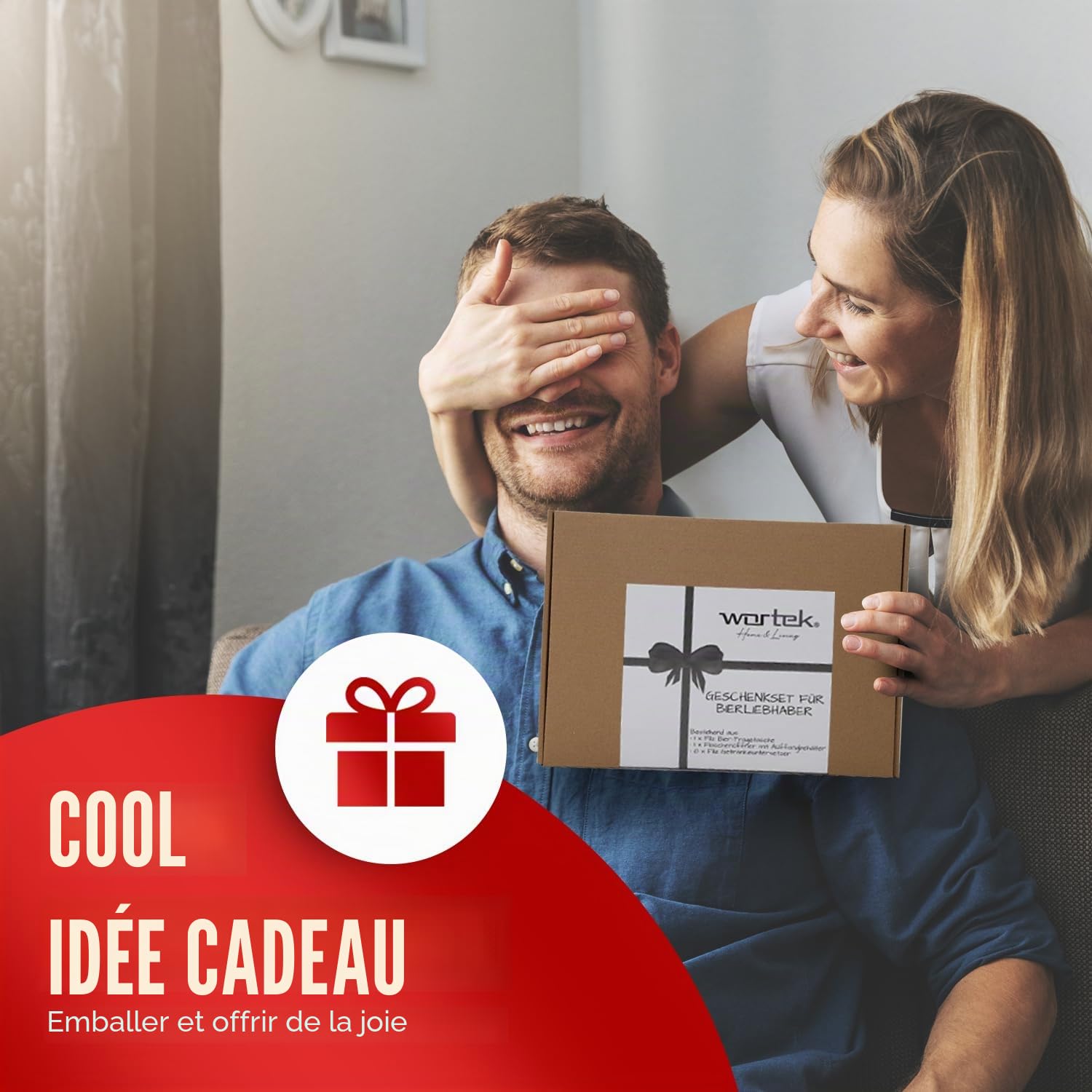 wortek Coffret cadeau pour homme - Sac à main pour homme - Décapsuleur et dessous de verre + 6 bières bavaroises - Cadeau d'anniversaire pour père