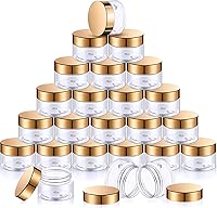 Vista 20 de 24 frascos de plástico transparente vacíos con tapas, recipientes de almacenamiento redondos de boca ancha para productos de belleza, crema