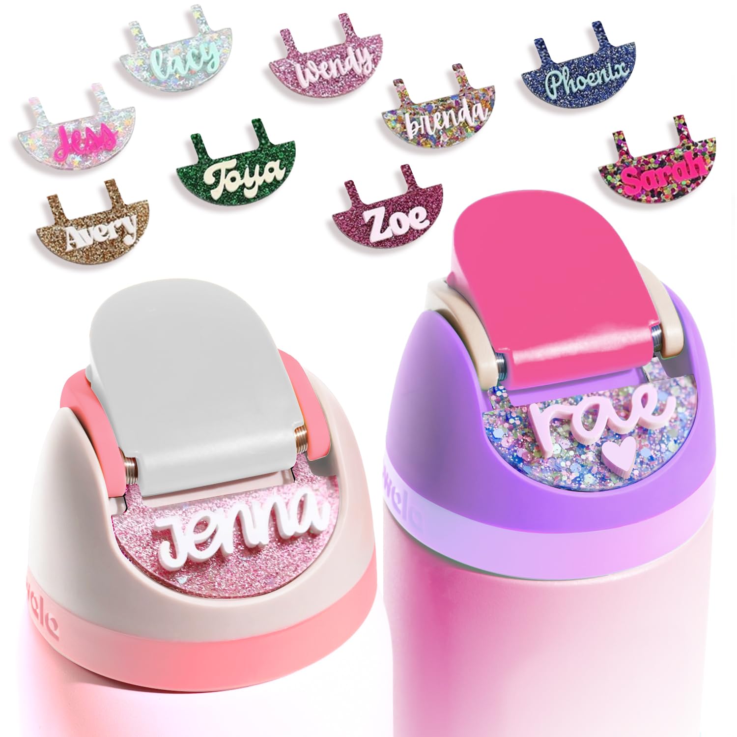 Personalized 3D Name Plate Compatible with Owala Water Bottle 24oz 32oz 40oz | 80 Color Options, 12 Font Options | Custom Name Plate Freesip Topper