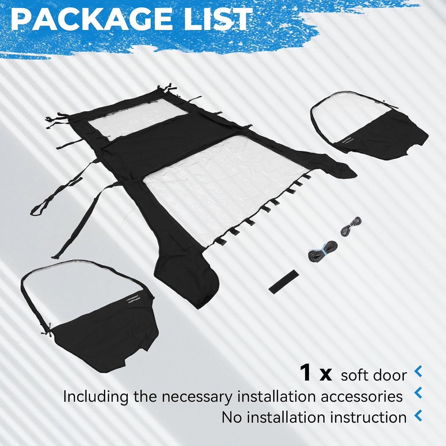 HECASA UTV Cab Enclosure Soft Door Compatible with Yamaha Rhino 2015 models and older, 450 2006-2009, 660 2004-2007, 700 2008-2013 W/Side Mirror Holes, Zipper
