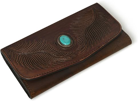 ADYAN Western Leather Small Wallet for Women Slim Bifold Multi Card Organizer Wristlet Wallet for Ladies