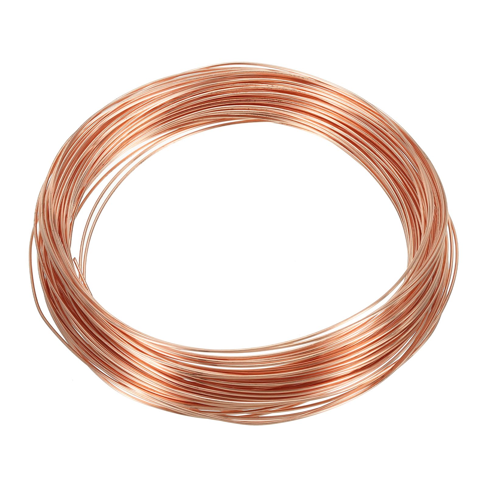 PATIKIL 66 Feet Solid Bare Copper Wire, 21 Gauge 99.9% Pure Copper Wire 0.8mm Soft Beading Wire Metal Plant Stem Ties for Jewelry Craft (20m)