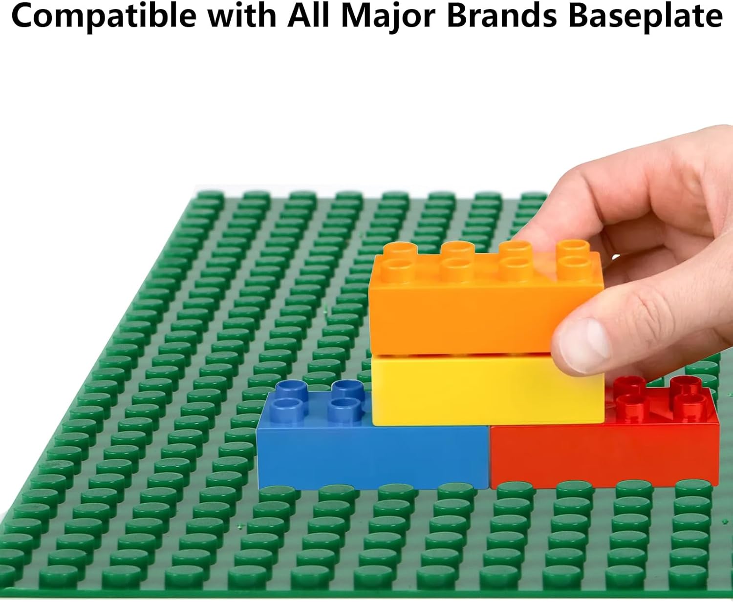 ZEAYEA 12 Pack Peel and Stick Baseplates, 10" x 10" Self Adhesive Building Base, Compatible with Most Standard Bricks, Building Brick Plates for Activity Tables, Green - Image 3