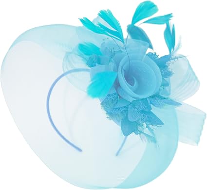 Feather Flower Fascinator Hat Veil Net 