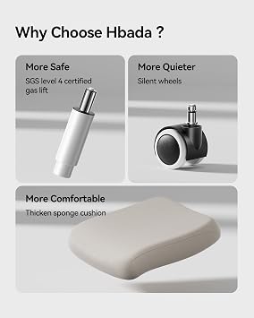 Hbada P1 Ergonomic Office Chair with Flip-Up Armrest, Swivel Computer Desk Chair with 2D Lumbar Support (Grey)