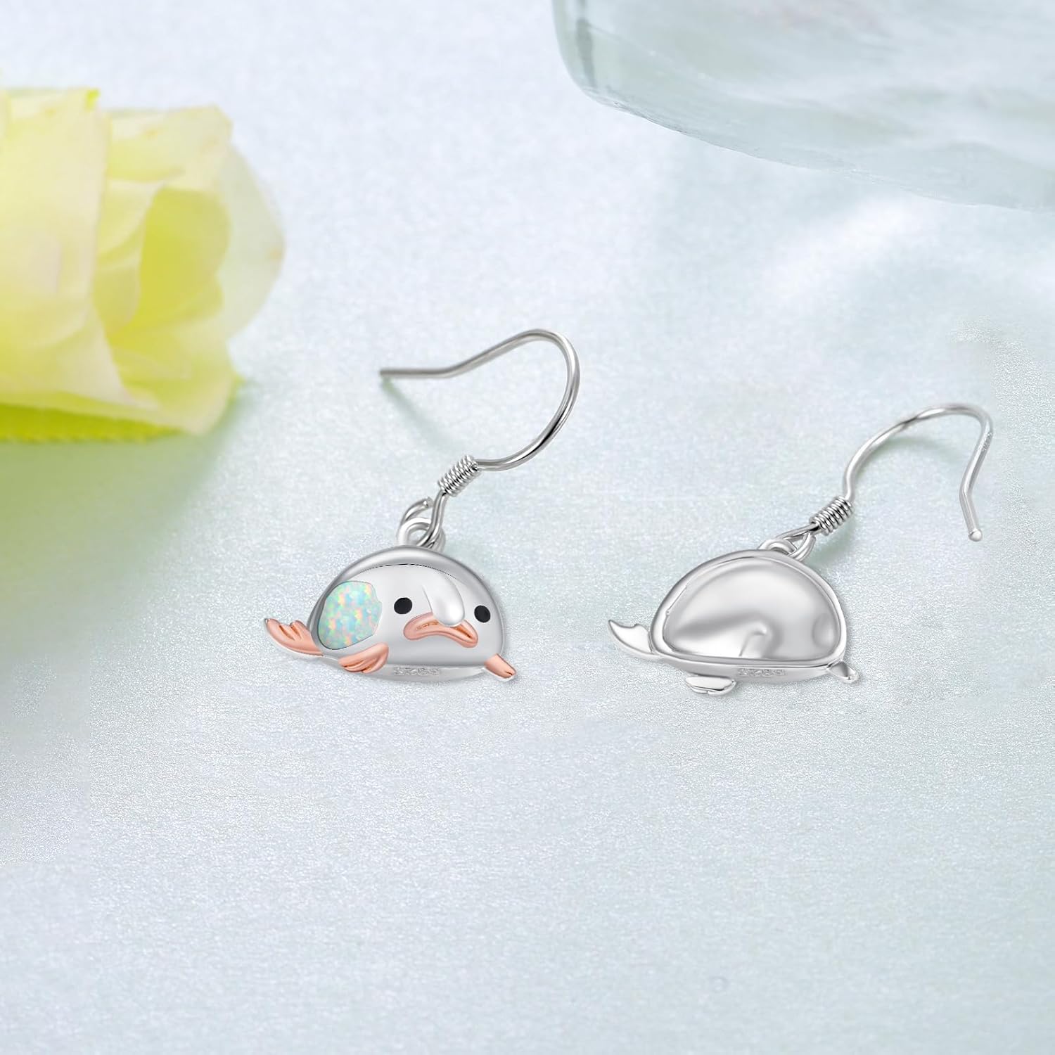 Blobfish Earrings 925 Sterling Silver Opal Blob Fish Earrings for Women Funny Blobfish Jewelry Gifts for Christmas