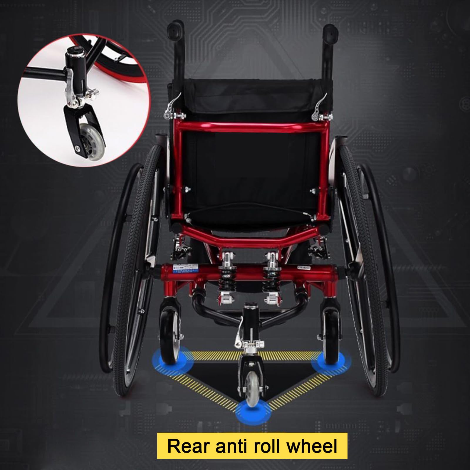 Silla De Ruedas Deportiva Ligera Plegable,Silla De Ruedas De Aleación De Aluminio,reposapiés oscilante, Altura Regulable,sillas De Ruedas Manuales Autopropulsadas(B)
