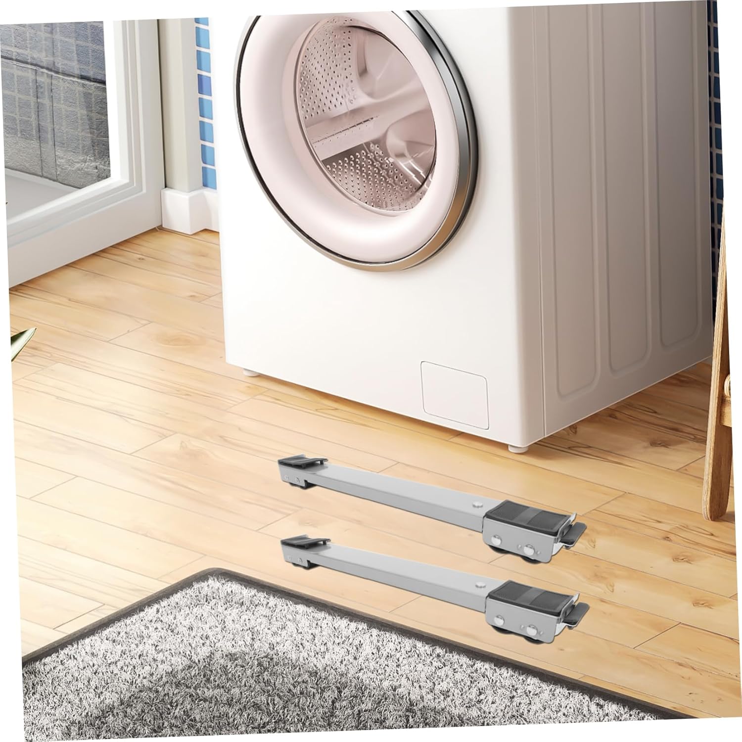 Mipcase 1pair Extendable Appliance Rollers Built Wheels Adjustable Base for Washing Machine Refrigerator Furniture Antislip Design for Stability Easy Setup Versatile Moving