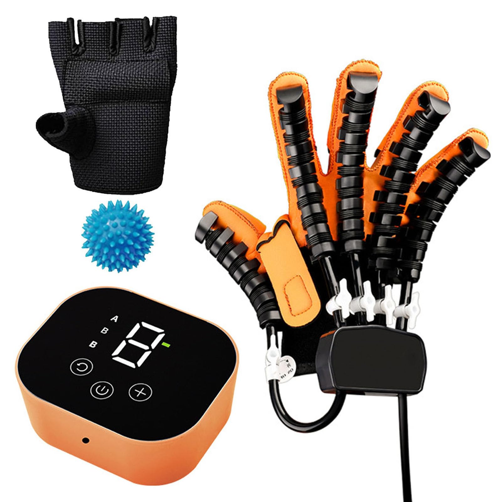 MFYDPP Hand Rehabilitation Robot Gloves, Hand Exerciser Aids Robotic Glove, Hemiplegia Stroke Arthritis Hand Finger Rehabilitation Trainer,Finger Orthosis(Size:L,Color:Right Hand)