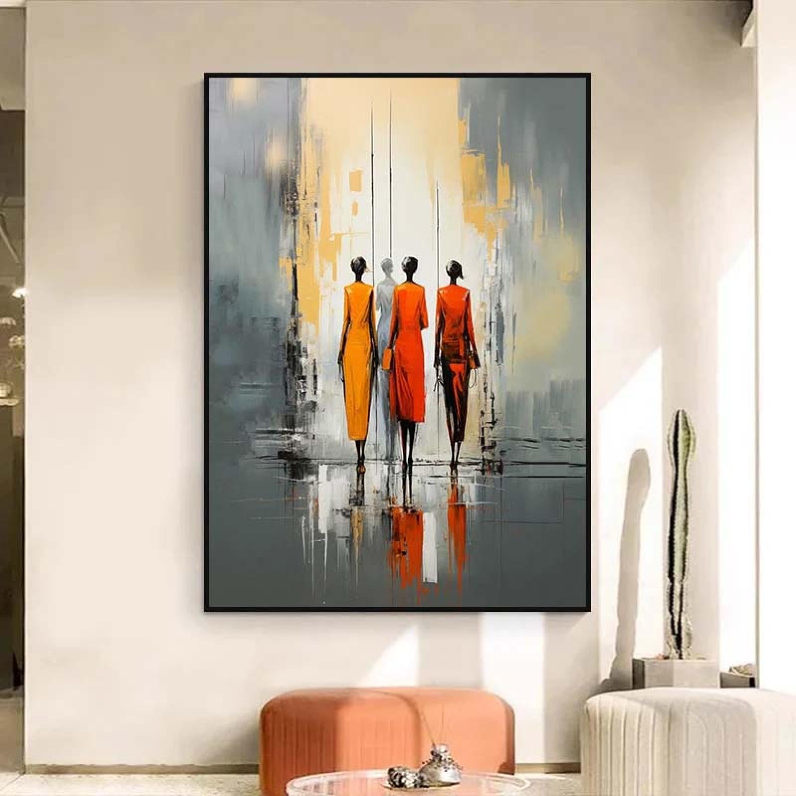 18meng Art Bilder Abstrakt Schwarze Person 200x100 cm Modern Leinwandbild Groß Wohnzimmer Schlafzimmer Büro Wandbilder Geometrie Kunstdruck Wanddeko Canvas Desing Bild auf Leinwand Ungerahmt