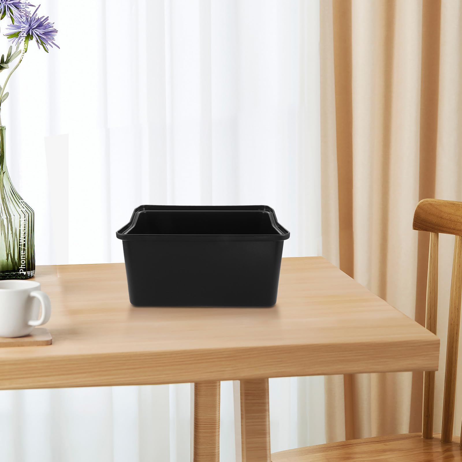 Poubelle de Nettoyage Portable Noire en Plastique pour Chariot Utilitaire | 12, 97 X 9, 04 Pouces, Support de Seau Suspendu, Organisation des Fournitures en Milieu Professionnel