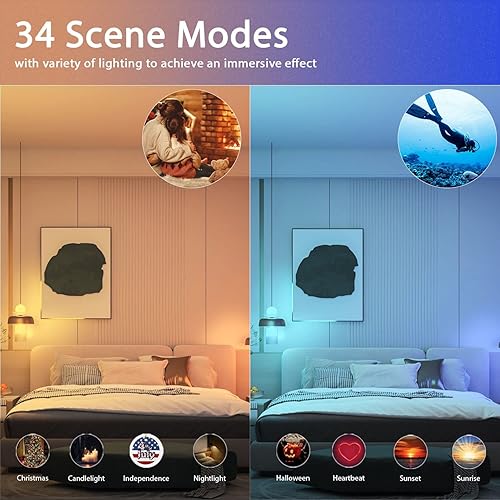 Miniatura 8 de Lumiman - Bombilla WiFi inteligente con luz LED RGB que cambia de color no requiere concentrador funciona con Tienda Alexa y Google Assistant A19