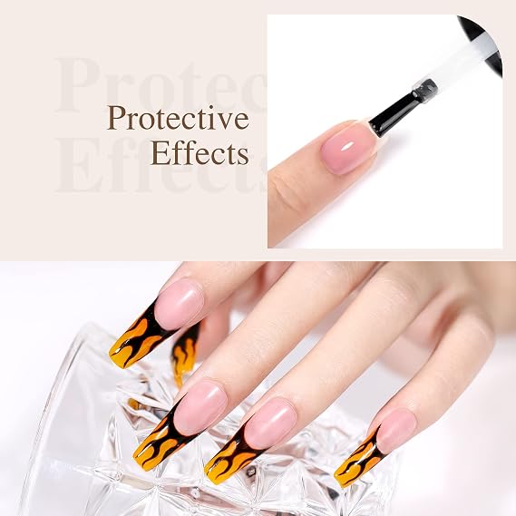 L'UGX Gel No Wipe Top Coat and Base Coat Set, Soak Off Gel Base Top Coat UV LED Glossy Shine Finish, Quick Dry and Long Lasting, 15ml 2 Pcs