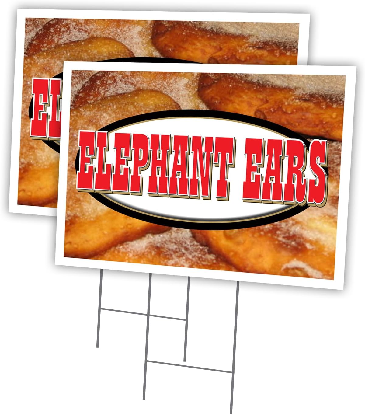 Elephant Ears 2 Pack of 12" x 16" Yard Sign & Stake | Advertise Your Business | Stake Included Image On Both Sides | Made in The USA