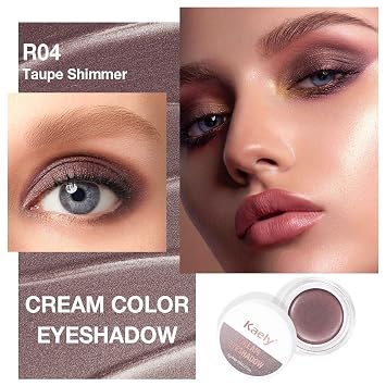 FeiCuiYun Cream Glitter Taupe Shimmer Metallic Eyeshadow Palette Makeup, Natural Single Mini Instant Holographic Eyeshadow For Women, Sombras Crema Para Ojos, Talc, Paraben & Cruelty Free, R04