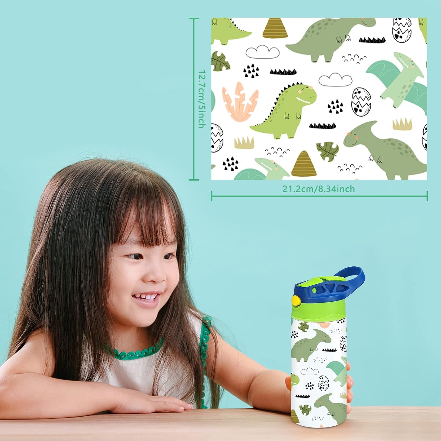 Kids Sublimation Tumbler,12 PACK 12oz Stainless Steel Sublimation Sippy Cup,Double Wall Insulated Kids Tumbler with Handle,Spill Proof lid,Shrink Films,Silicone Bottoms,for Water,Drinks - Image 4