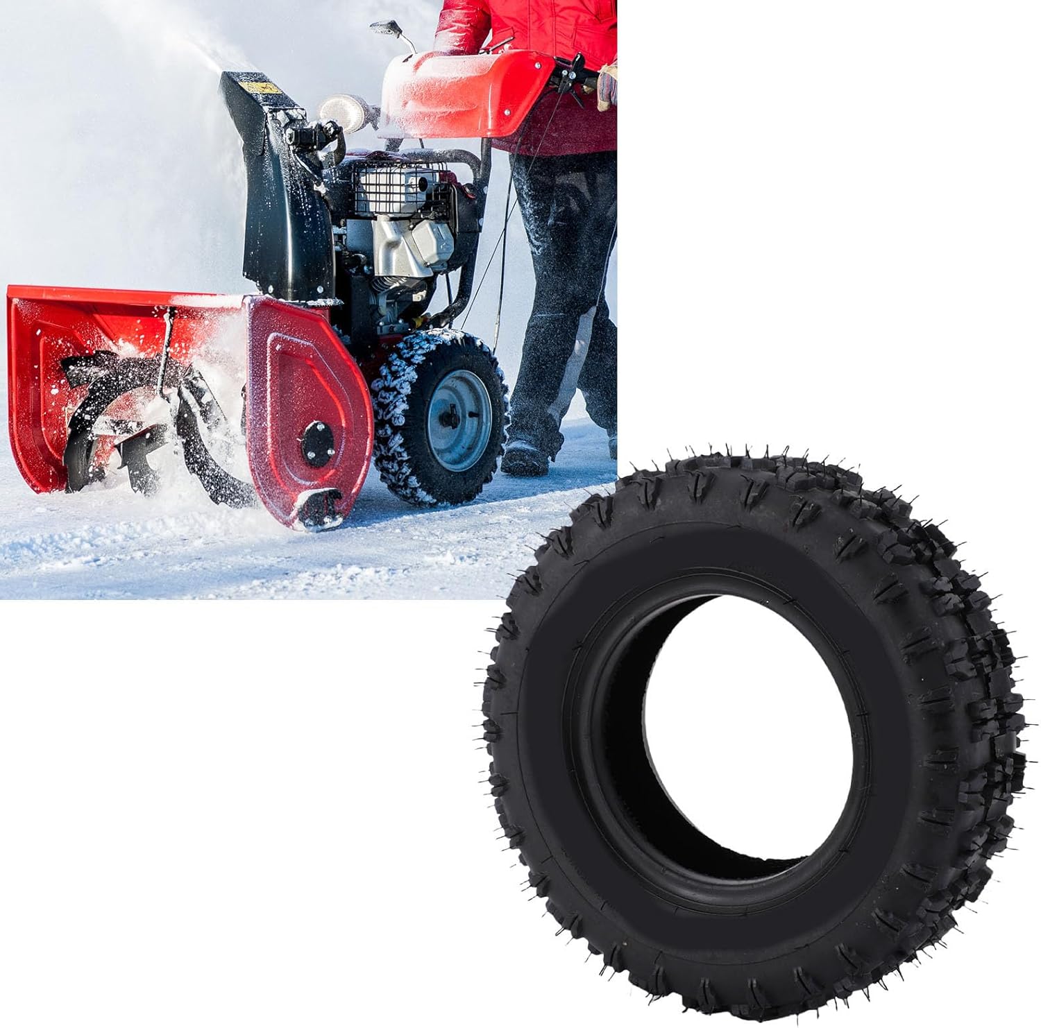 Luocute 4.10-6 Tubeless Tire, Non Slip Snow Blower Tire for Go Kart ATV Quad