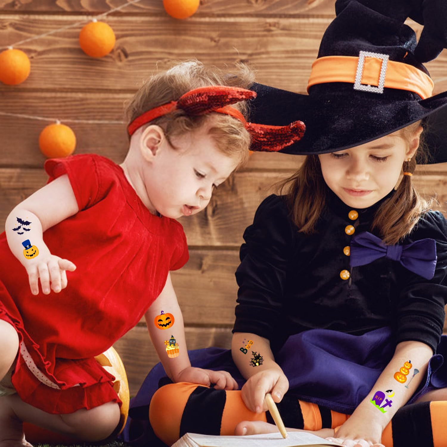 Tatuaggi Fluorescenti Bambini Tatuaggi Temporanei Halloween Leesgel