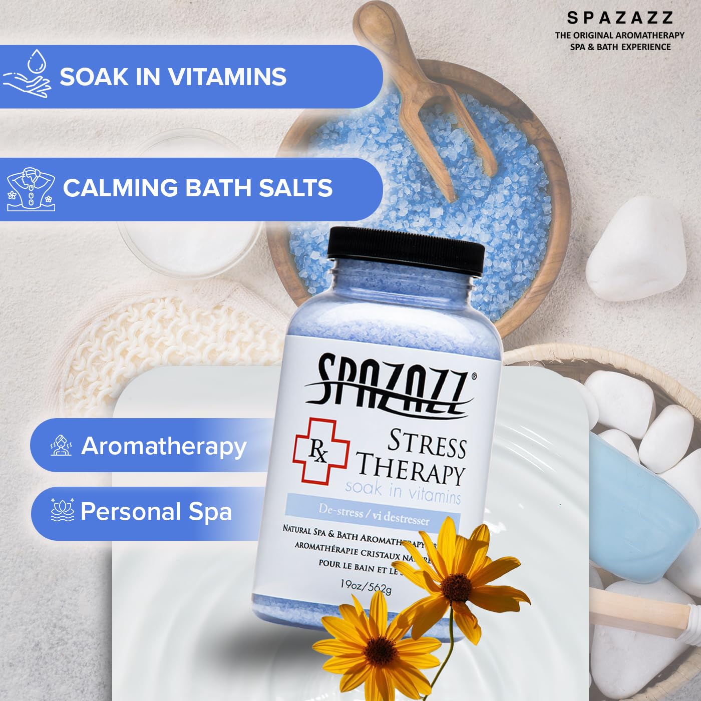 Spazazz RX Stress Therapy - De-Stress vasca idromassaggio e sali spa per il