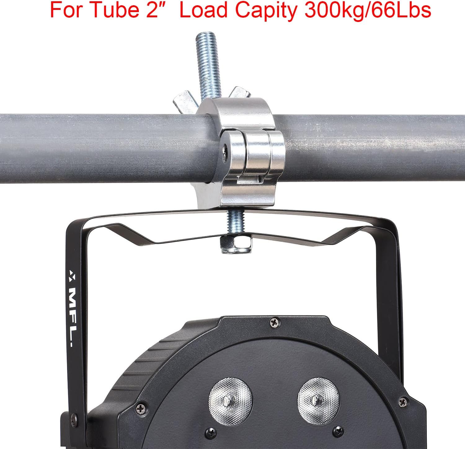 MFL. Heavy Duty Truss Clamp, 660 lb Aluminum Alloy DJ Light Clamps, Fits 1.5-2.0 Inch Truss for Stage Lighting Projector Par Lights, TUV Certificated ID: 50393001, Black, Pack of 4