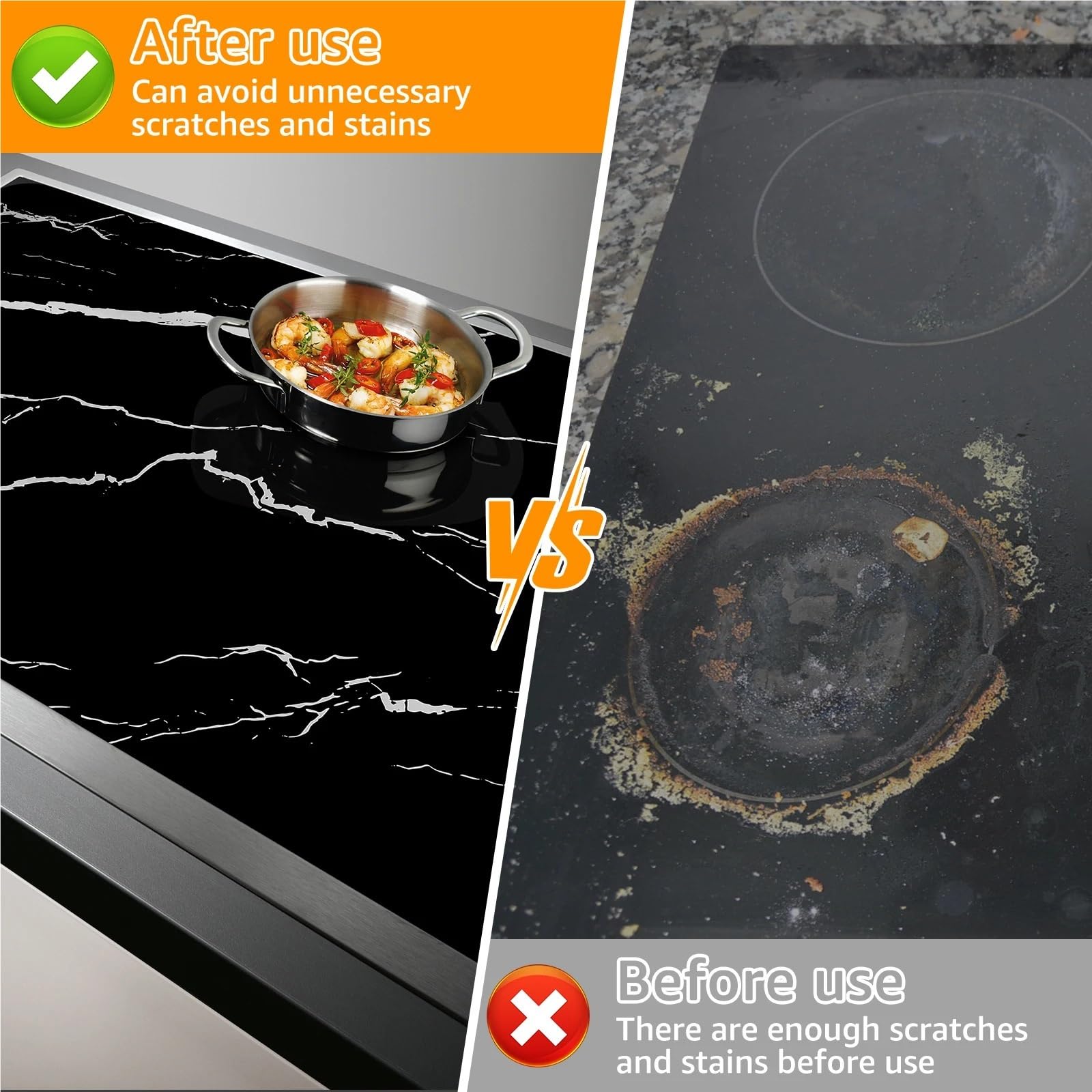 Alfombrilla Escurreplatos Estera for placa de cocina de inducción, cubiertas de silicona for cocina de inducción, estera protectora antideslizante for placa de cocina de inducción resistente al calor(
