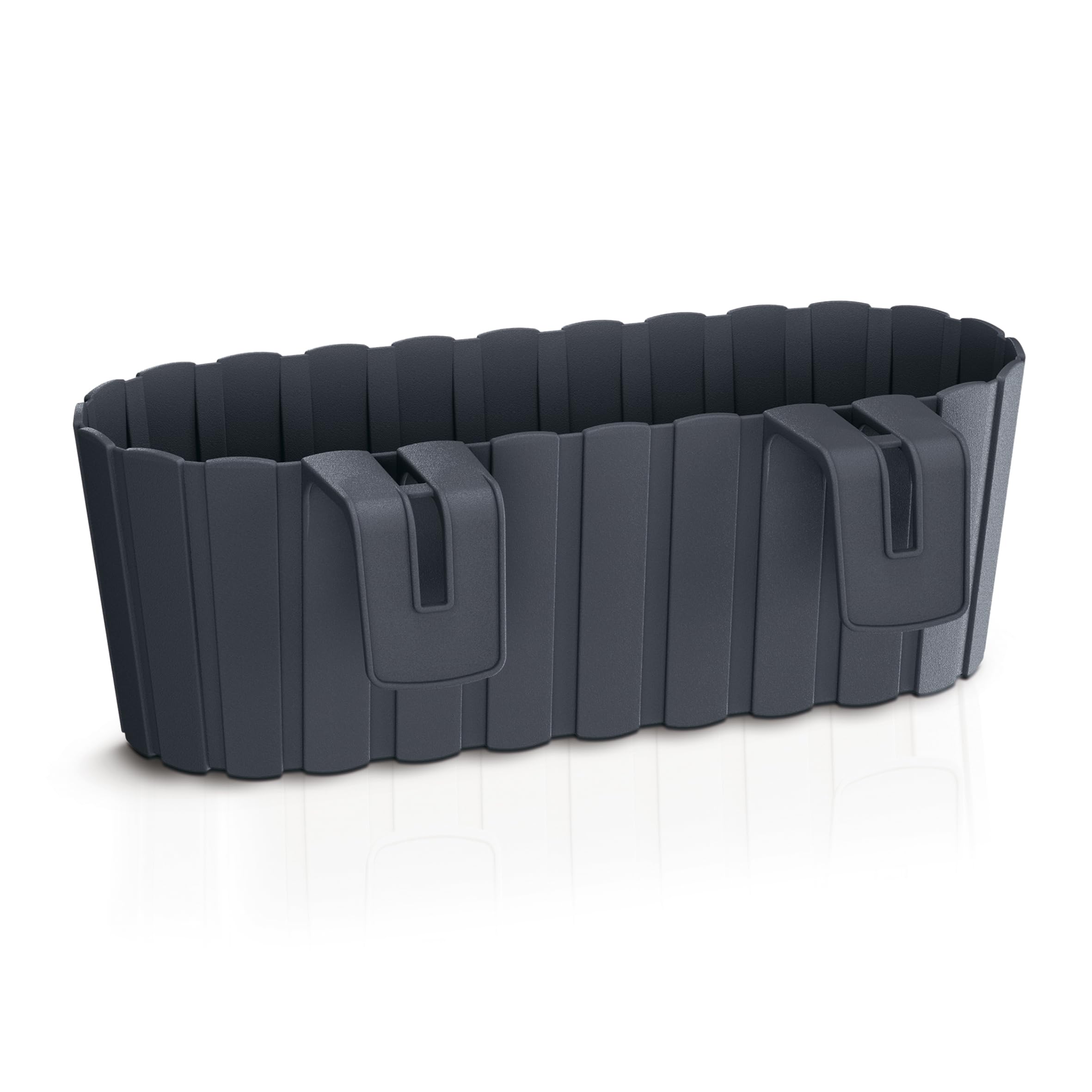Spetebo Balkon Blumenkasten mit Halterung 39 x 13 cm - 2er Set - Kunststoff  Gelnder Pflanztopf in anthrazit - Garten Blumentopf Pflanzkasten zum  Einhngen : Amazon.de: Garten