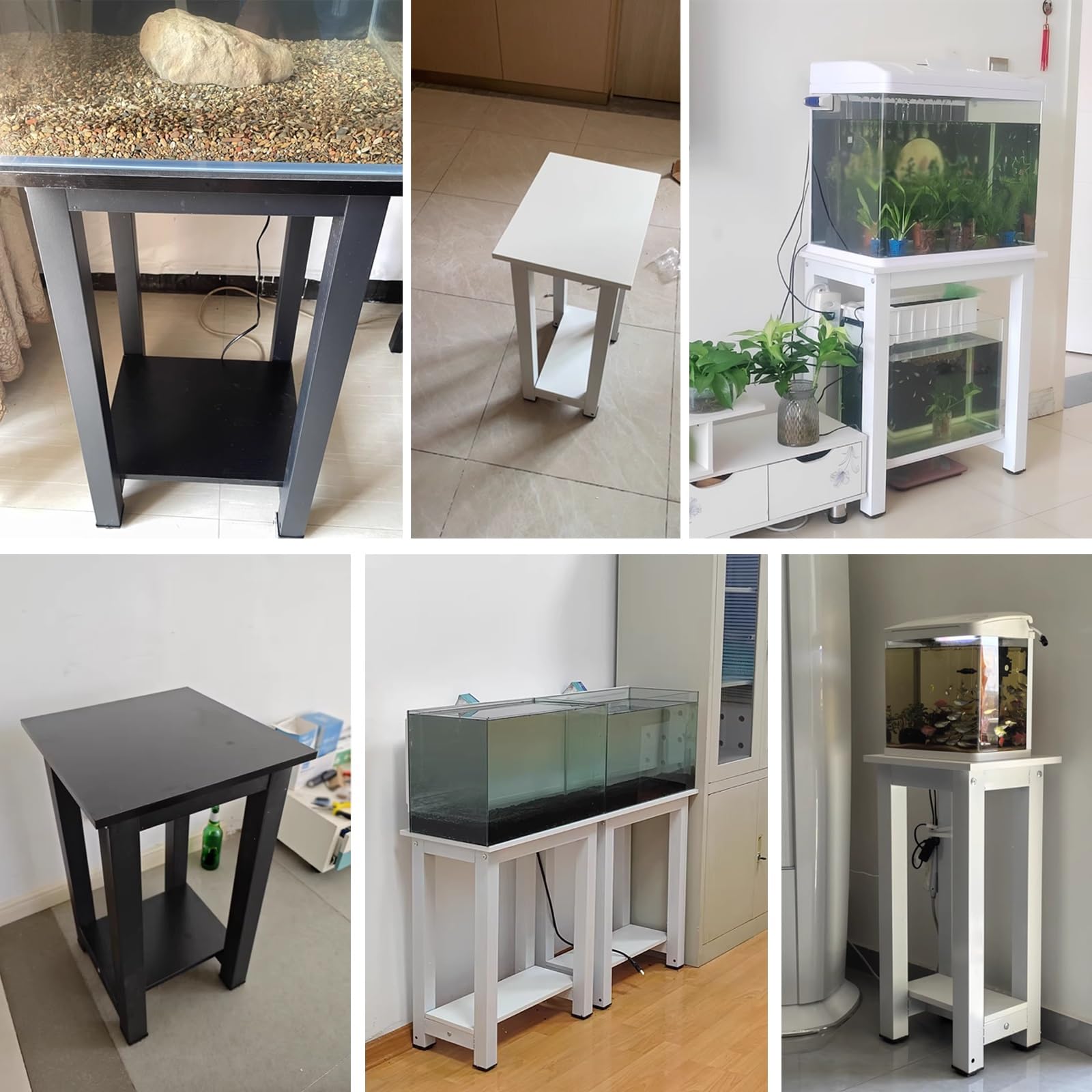 Stojak do akwarium, terrarium, wielofunkcyjny regał wystawowy, dwupoziomowy regał z miejscem do przechowywania, nadaje się do biur i mieszkań (100 x 45 cm)
