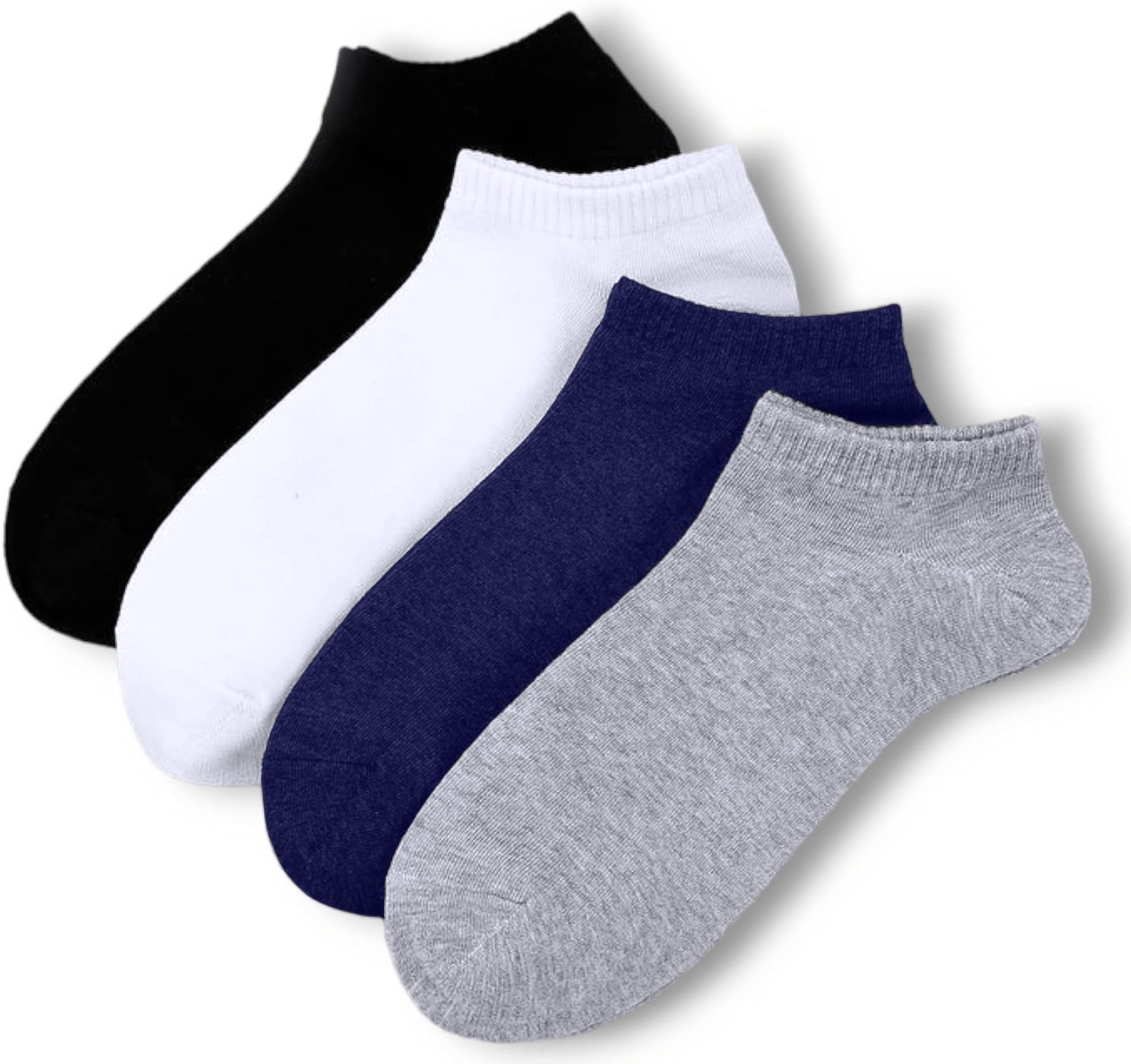 LEALDEALZCotton Ankle Socks for Men and Women - Pack of 4, Solid, Free Size