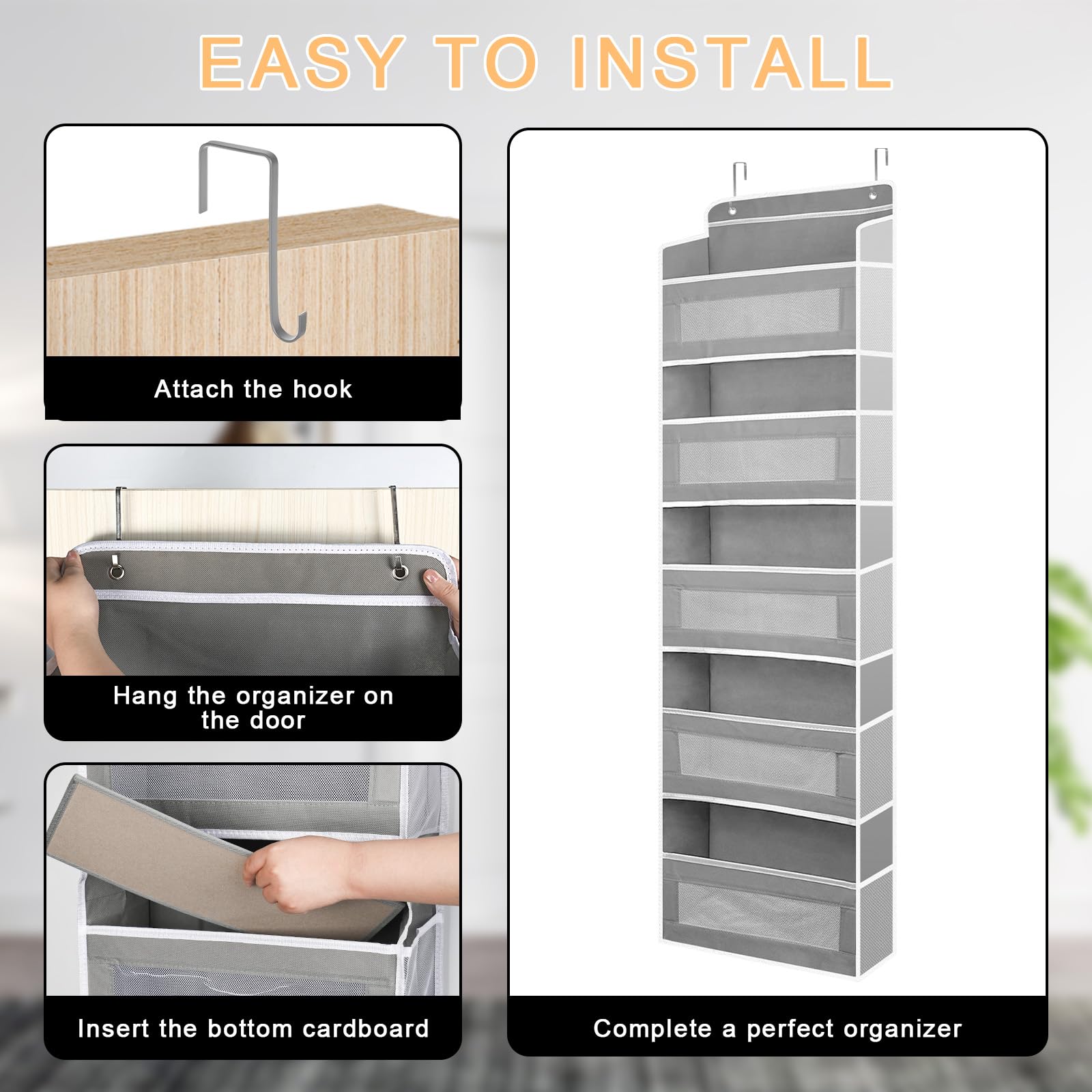 Organizador Colgante Para Puerta | 5 Compartimentos Y Bolsillos De Malla | Para Baño, Dormitorio O Cocina | Ahorra Espacio