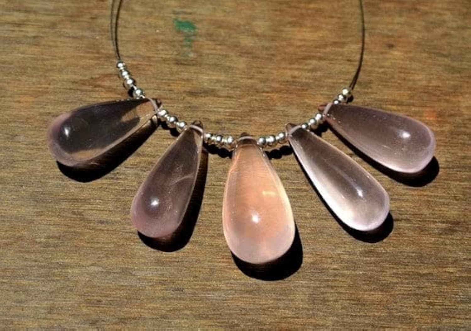 Rose Quartz Smooth Drop perle goutte quartz rose pour création bijoux DIY