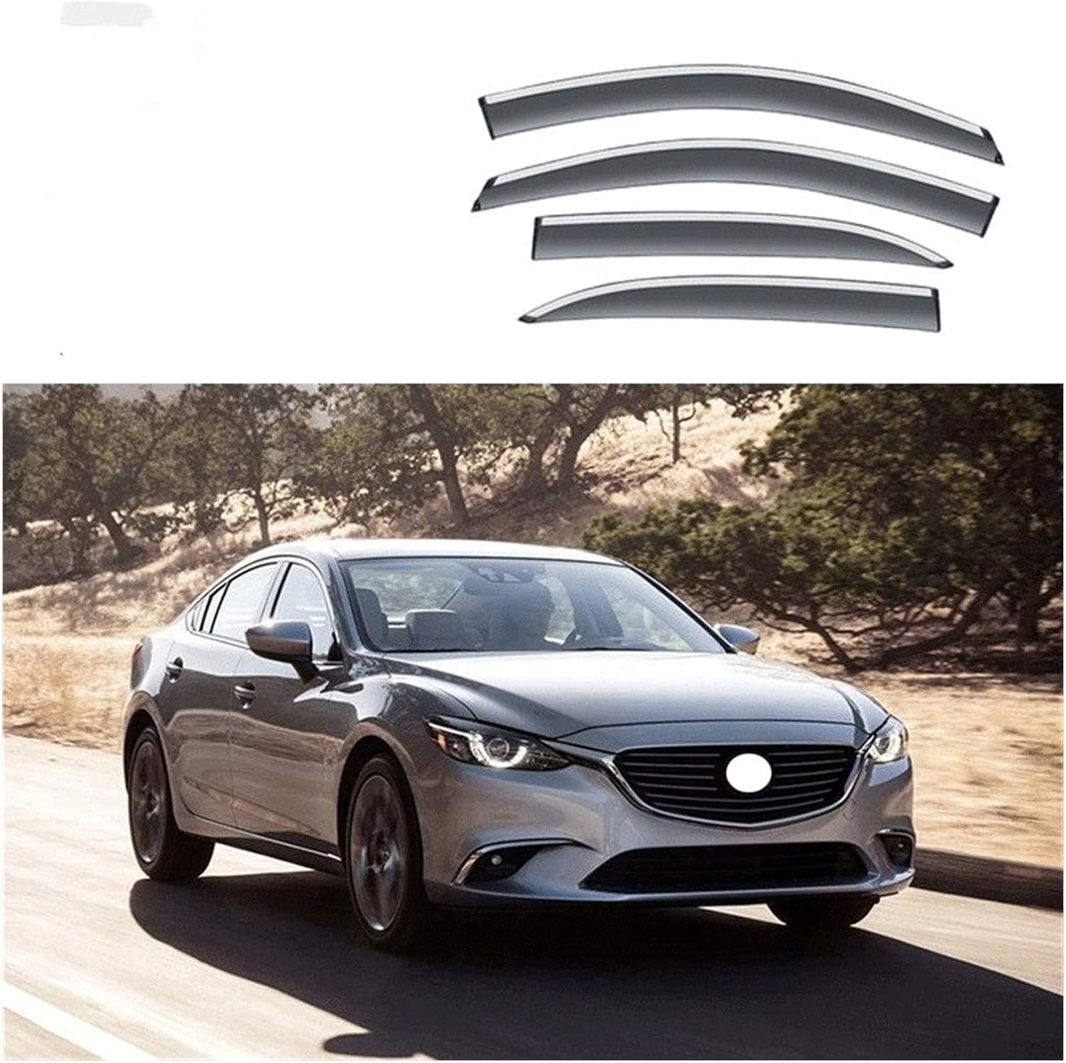 FengXH 4Pcs Smoke Tint Car Window Deflectors for Mazda 6 2014-2020