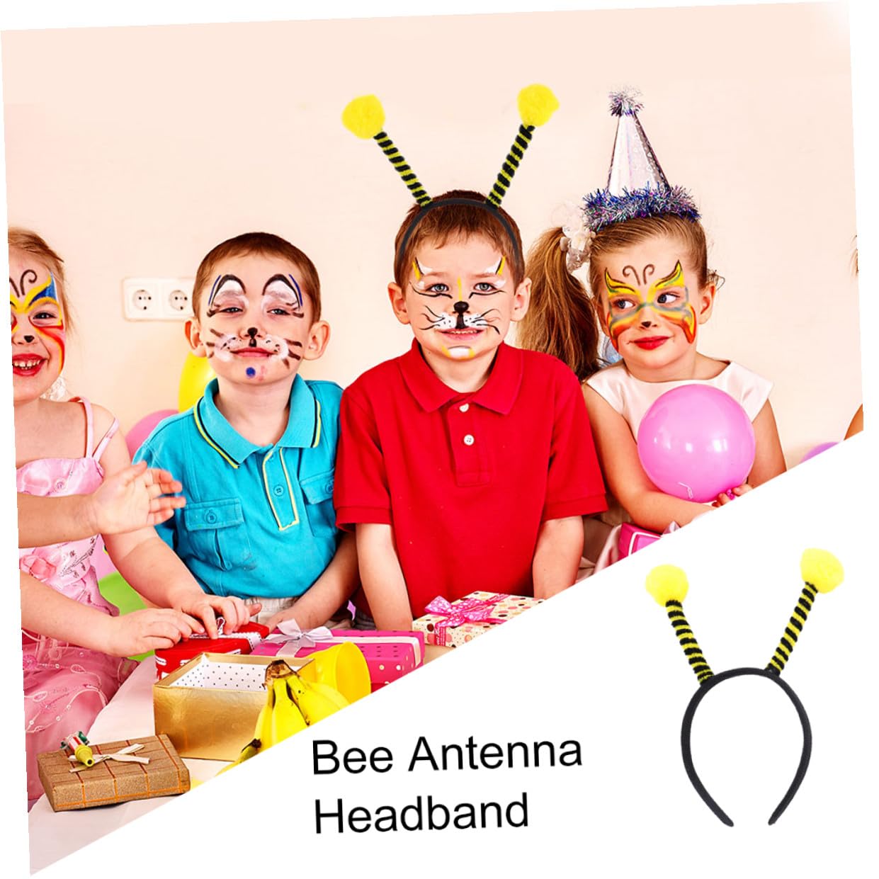Lot de 14 serre-têtes en forme d'abeille pour fête festive - Serre-tête noir pour costumes et spectacles d'enfants, jaune, 26X15CM