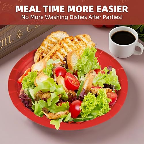 Miniatura 10 de Platos y tenedores de papel para fiesta de cumpleaños, 50 platos de postre de papel de 7 pulgadas y 50 tenedores de plástico de 6.3 pulgadas, platos