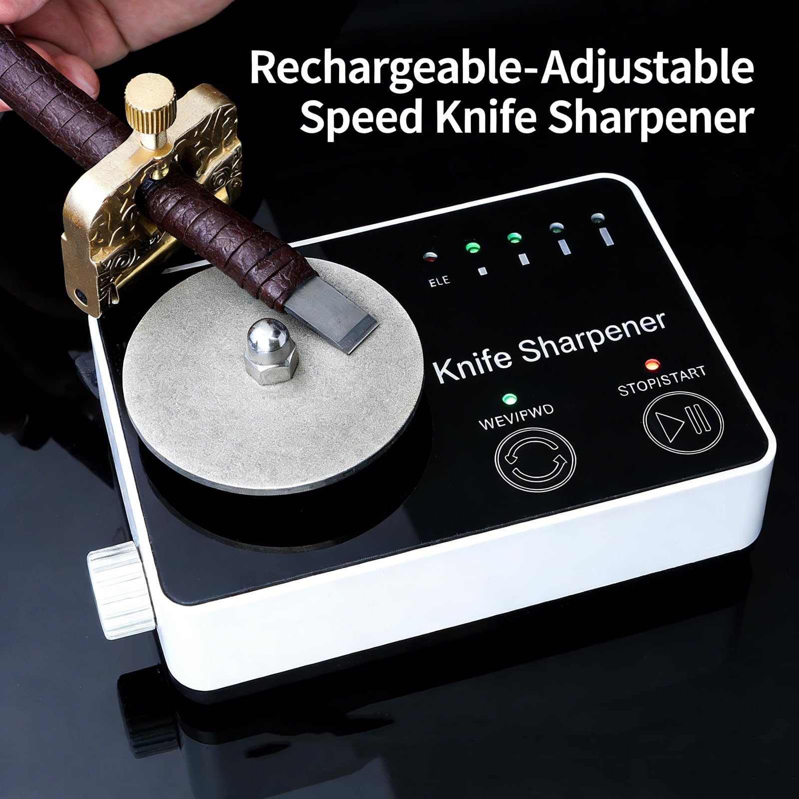 Afilador De Cuchillos Eléctrico Mini De Micropuntas, Recargable, Velocidad Ajustable De 0 a 5000 RPM, Avance Y Retroceso, con Disco De Afilar De Malla 2000, para Cortadores De Grabado