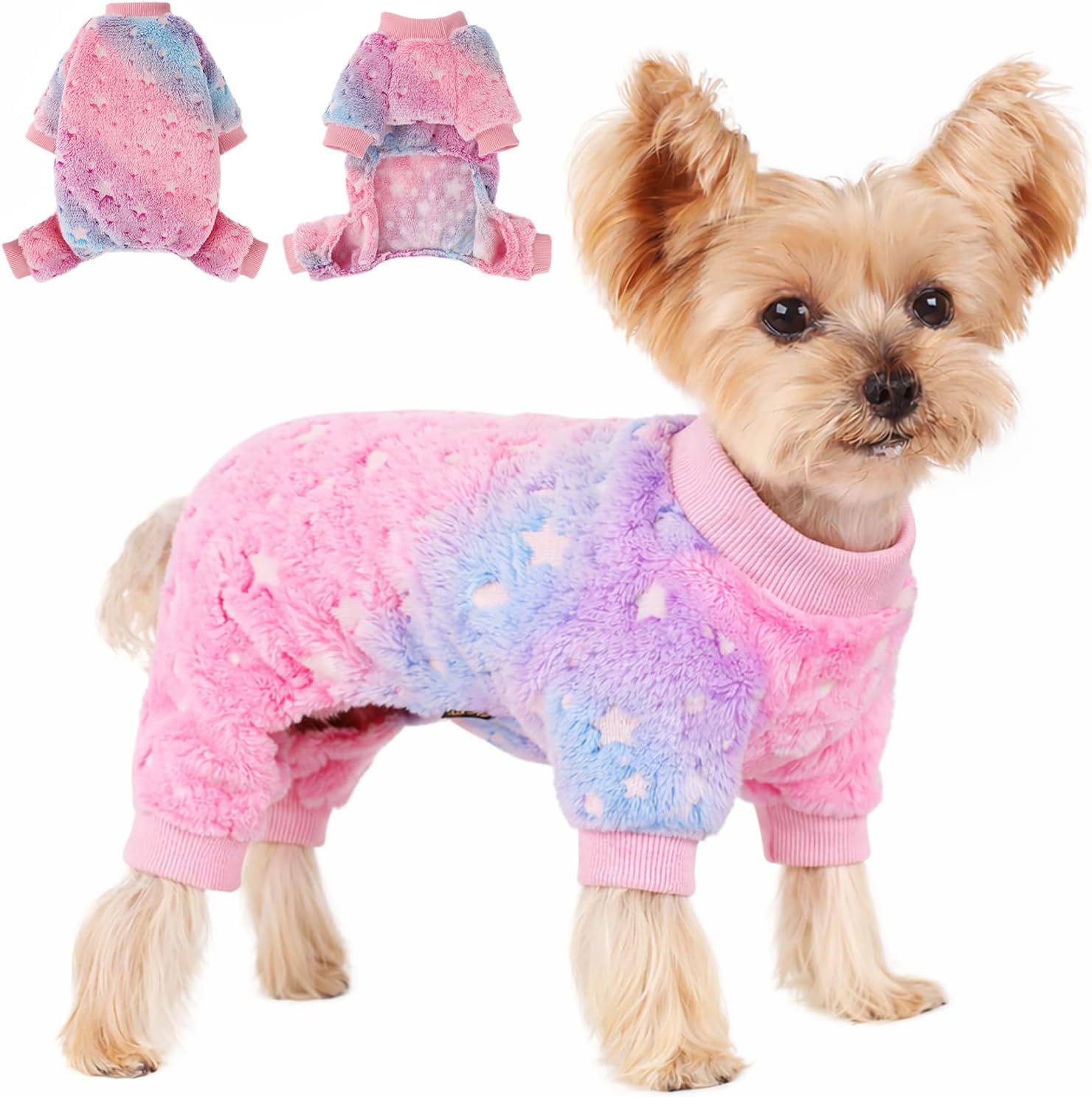 Pijama de Unicornio Que Brilla en la Oscuridad para Perros Pequeños, Talla XS