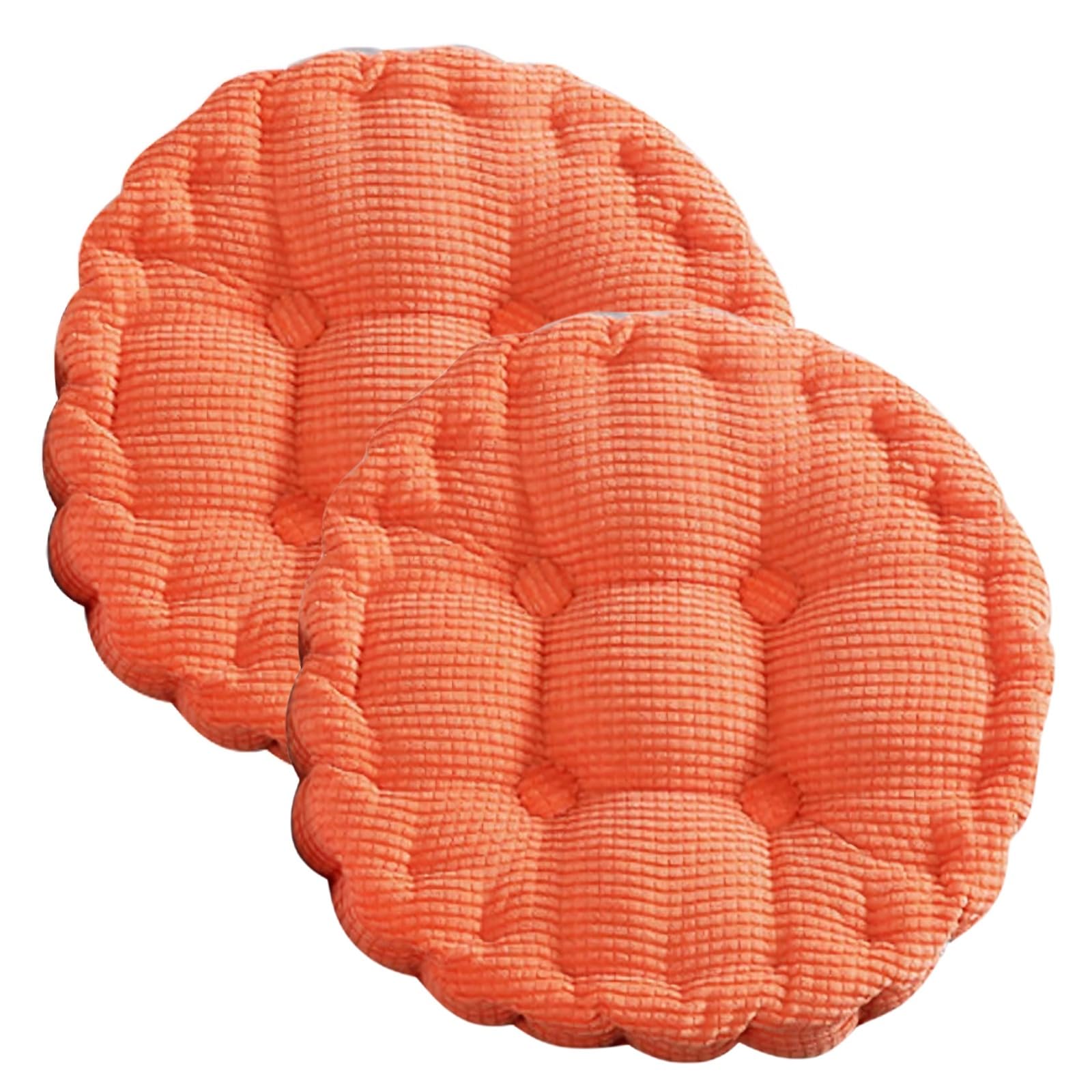 NMGBRDM 2 PCS Round Chair Cushions, 8cm Thicken Meditation Floor Pillow For Kitchen, Home, Office, Garden, Dining Chairs Stools(Size:45cm(2 pc),Color:Orange)