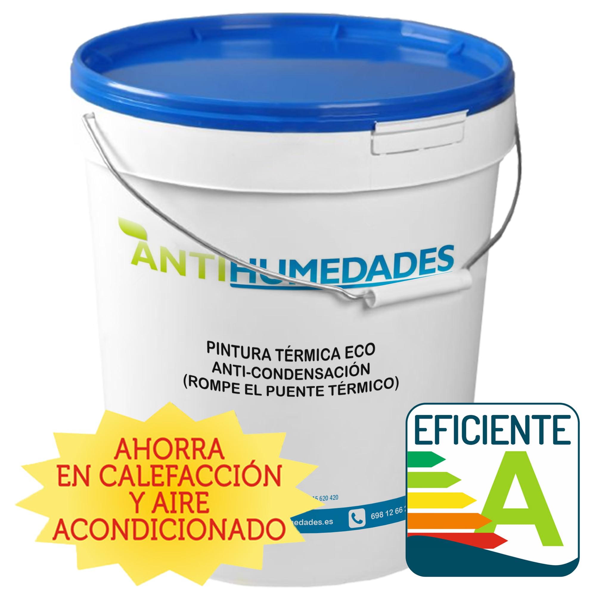 Pintura Térmica ECO Anti-Condensación (15 ltr. - Blanco) - Aísla y protege frente a humedad por condensación. Rompe el puente Térmico y guarda el calor