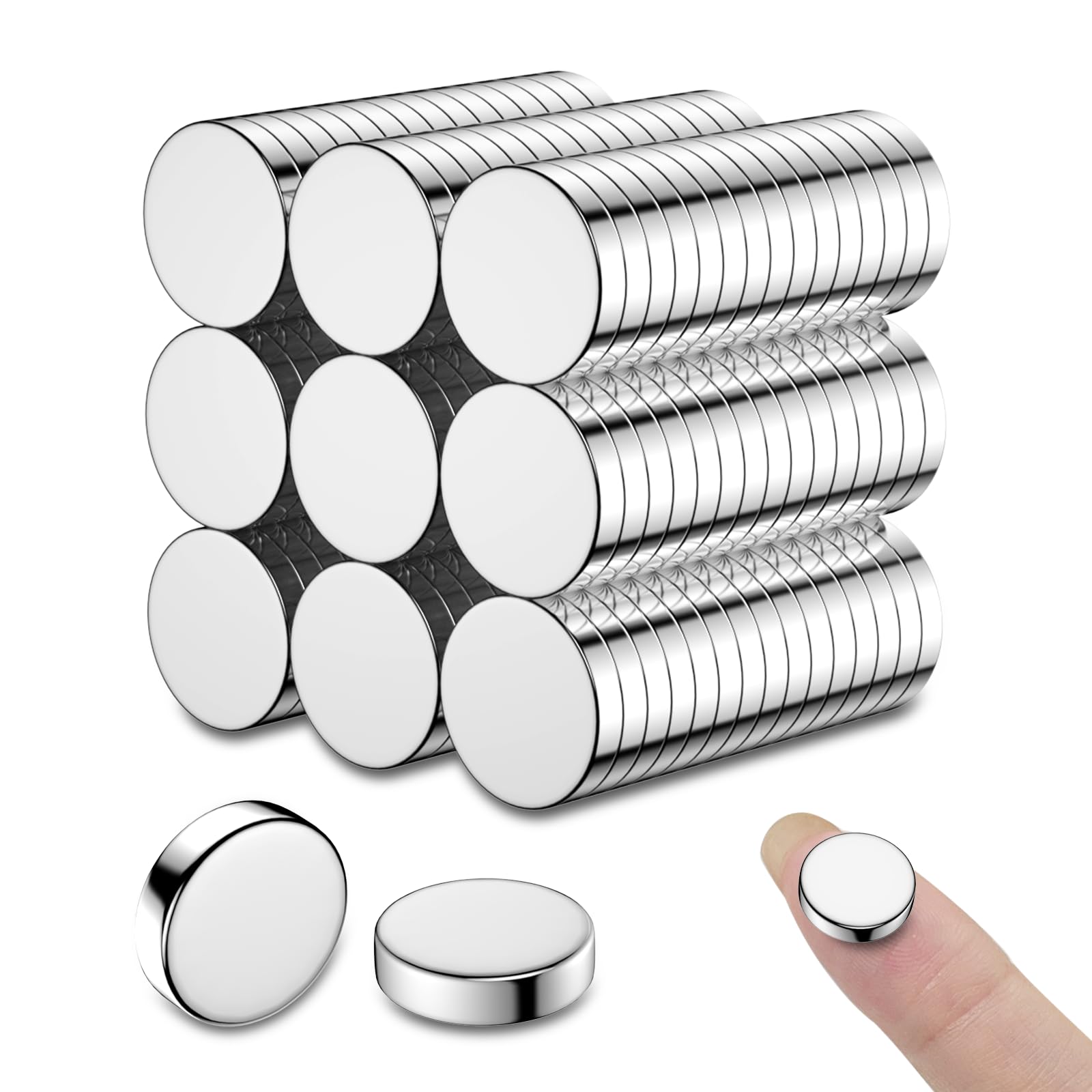 65 Pack 10×2mm Strong Magnets, Neodymium Magnet, Small Magnets for Crafts, Refrigerator, Whiteboard, DIY, Office, Door, 3D Printer — Amazon image 7