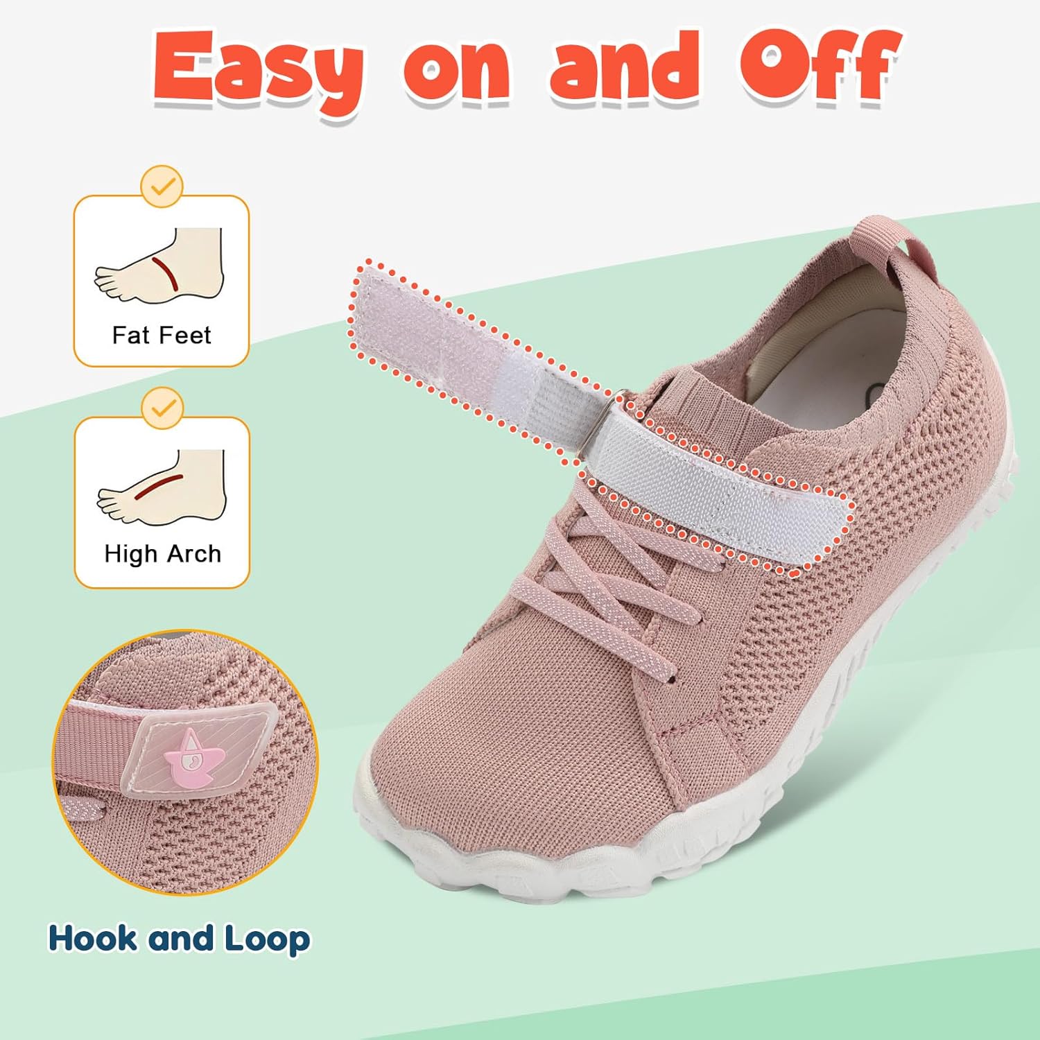 LeIsfIt Kids Girls Boys Shoes Wide Barefoot Shoes Kids Anti-Slip Sneakers Lightweight Hiking Sneakers for Toddler Little Big Kid - Image 4