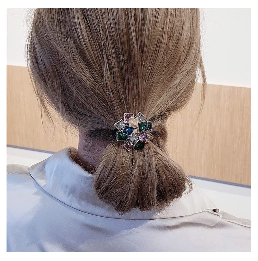 Feste Elastici Capelli 2 Pezzi Elastici Alla Moda Con Strass, Per Capelli, Supporto Per Ragazze Decorazione